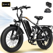 ESKUTE M300 Electric Bike for Adults, Full Suspension Fat Tire Mountain Ebike, 48V 20.8Ah Removable Battery, 750W Motor, Up to 20MPH, 80 Miles Electric Bicycle 