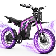 ESKUTE NOVA 01 Electric Bike for Adults and Teens, 52V 30Ah Battery, Up to 70-100 Miles Range, 750W Motor, Dual Suspension & Hydraulic Brakes, 19" Fat Tires UL2849 Purple