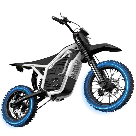 ESKUTE NovaX Electric Dirt Bike for Teens & Adults, 4000W Peak Mid-Drive Motor, 35-46 MPH Off-Road, 48V 22.8Ah Battery, 14"/12" Wheels, Hydraulic Dual Shock Suspension White, UL2849