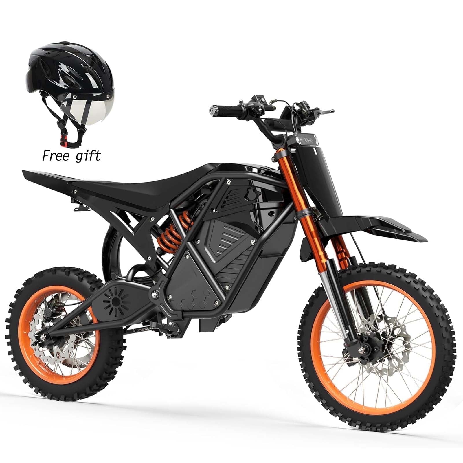 ESKUTE Orange Electric Dirt Bike , Mid-Drive Motor 3500W Peak, 220Nm Torque, Electric Motorcycle with 48V 23Ah Battery, 53-Mile Range, 19.8+mph, Hydraulic Nitrogen Dual Shock Absorbers