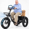 thumbnail image 1 of ESKUTE T300 Pro Adult Electric Tricycle with Reverse, E Trike, 998.4Wh Battery, 20" x 4.0" Fat Tires, Foldable 3 Wheel Electric Bike, Stable Ride for Seniors & Parents Black, UL2849, 1 of 9