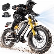 ESKUTE V100Pro Electric Bike for Adults,500W Motor, 20"x4" Fat Tire, 19mph E Mountain Bike, 48V/15.6AH TUV Certified UL2849 Class 2 White with Phonebag & Lock