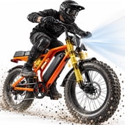 ESKUTE V100Pro Electric Bike for Adults,500W Motor, 20"x4" Fat Tire, 19mph E Mountain Bike, 48V/15.6AH TUV Certified UL2849 Class 2 Orange