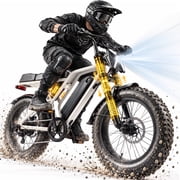 ESKUTE V100Pro Electric Bike for Adults,500W Motor, 20"x4" Fat Tire, 19mph E Mountain Bike, 48V/15.6AH TUV Certified UL2849 Class 2 White