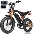 thumbnail image 1 of ESKUTE V200 Electric Bike for Adults, E-Bike with 20MPH 52V20.8Ah Battery 80 Miles,20"x4.0 Fat Tire, NFC Unlock, 7-Speed Dual Suspension, Streamlined Frame, Black, UL2849, 1 of 7