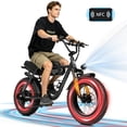 thumbnail image 1 of ESKUTE V201D Electric Bike for Adults & Teens, 500W, 19MPH, 48V 15.6Ah Battery, 20"x4.0" Fat Tire Ebike, 7-Speed , Front Suspension, All-Terrain Electric Bicycle Black, UL2849, 1 of 10
