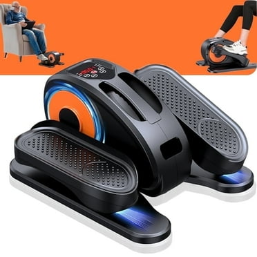 Under Desk Elliptical Machine - Electric, Quiet & Fully Assembled for Seniors. Portable Seated Leg Exerciser with Remote Control. ESL Pedal Trainer