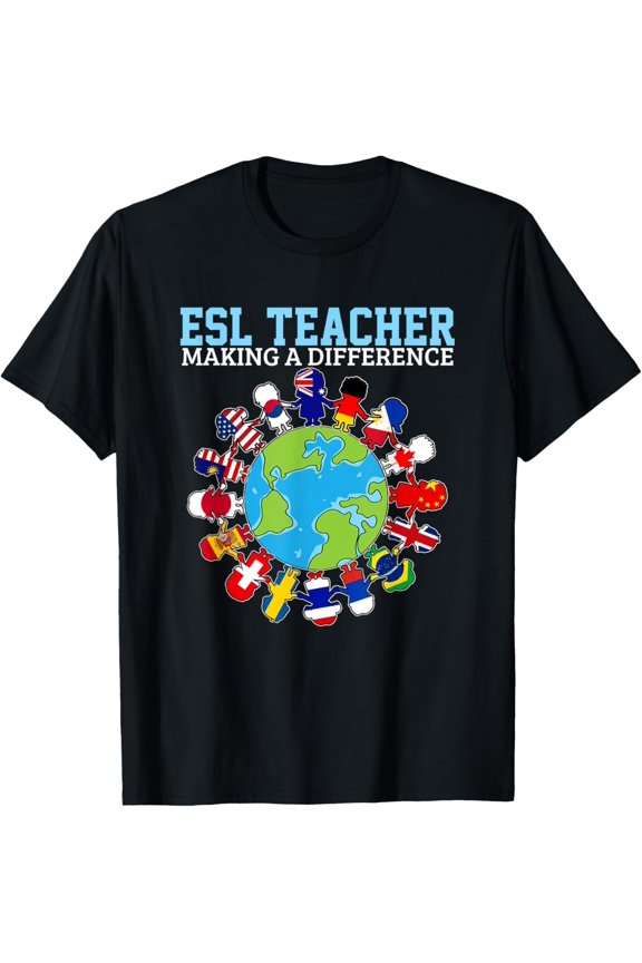 ESL Teachers Making A Difference For Virtual Teacher Tutor T-Shirt men and women can wear,black,white,creative gift