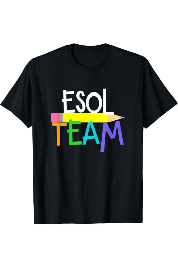 ESOL Team Teacher Appreciation T-Shirt Retro School Staff Graphic Tee Unisex Short Sleeve Cotton Top