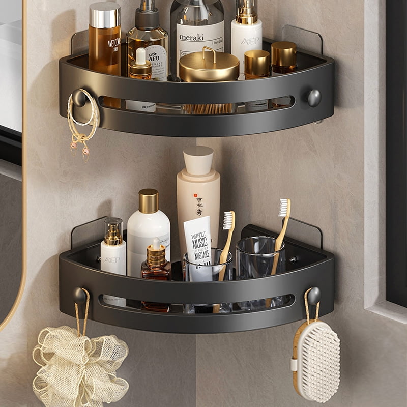 ESOOR 2 Pack Bathroom Corner Shower shelves, Plastic Storage shower ...