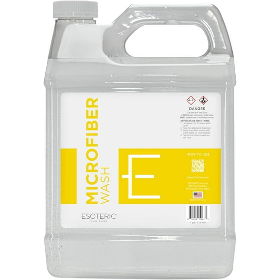 ESOTERIC Microfiber Towel Wash 1 Gallon | Ultra Premium Concentrated Microfiber Detergent Clean Car Cloths Buffing Pads | Deep Clean | Pre-Soak Microfiber Wash Detergent Safe for All Washing Machines