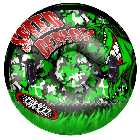 ESP 50" Monster Inflatable Snow Tube Sled and Pool Tube - Two Rider - Blue Design with Grab Bars