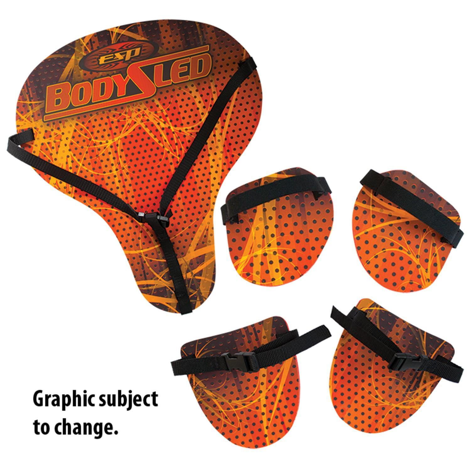 ESP Adjustable Strap Wearable Foam Snow Sled Set with 5 Padded Pieces