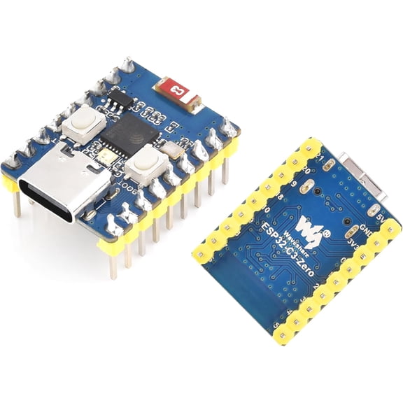 ESP32-C3 with Pre-Soldered Header Development Board, with ESP32-C3FN4 Single-core Processor, 160MHz Running Frequency, 2.4GHz Wi-Fi (802.11 b/g/n)& Bluetooth 5, Onboard Multi-Function GPIO Pins