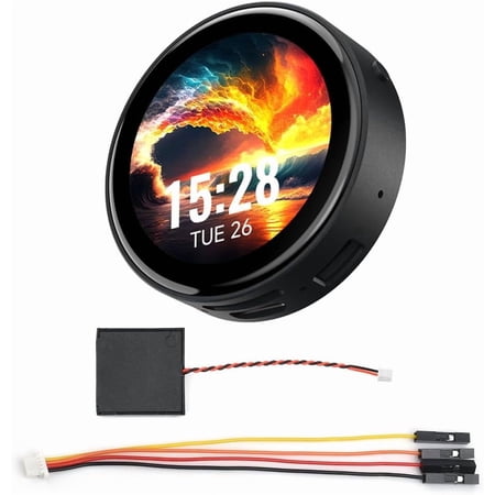 ESP32-C6 1.43inch AMOLED Touch Round Display Development Board, 466×466 Pixels, 160MHz RISC-V Processor, QSPI Interface, Dual Digital Microphone Array, with Enclosure