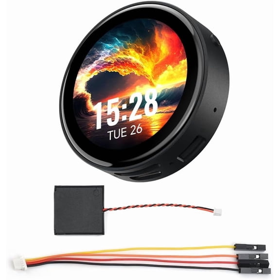 ESP32-C6 1.43inch AMOLED Touch Round Display Development Board, 466466 Pixels, 160MHz RISC-V Processor, QSPI Interface, Dual Digital Microphone Array, with Enclosure