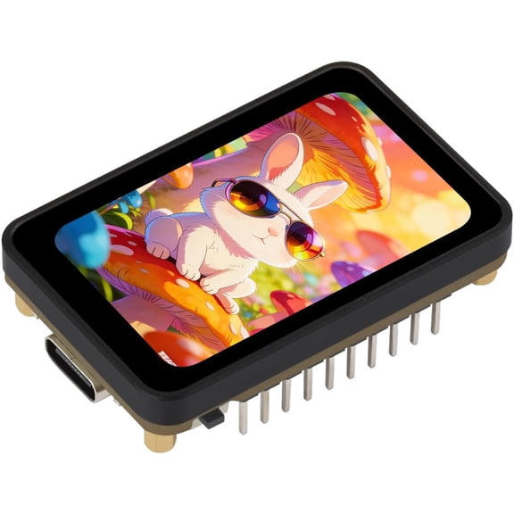 ESP32-C6 1.64inch AMOLED Touch Display Dev Board Support Wi-Fi 6, BLE 5, and IEEE 802.15.4 (Zigbee 3.0 and Thread), Onboard 280456 Pixels 16.7M Color Display, 6-Axis IMU, etc. (with Pinheader)