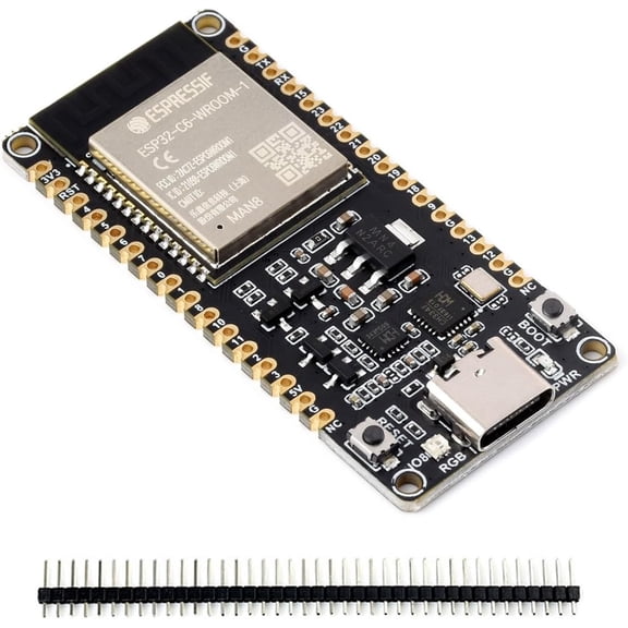ESP32-C6 Microcontroller WiFi 6 Development Board Onboard ESP32-C6-WROOM-1-N8 with RISC-V 32-bit Sngle-core Processor, WiFi 6+Bluetooth 5+IEEE 802.15.4 Wireless Communication