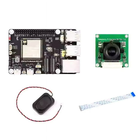 ESP32-P4-Module Development Board with 5MP OV5647 Camera Speaker Supports for Wi-Fi6/BLE POE Interface,1 * ESP32-P4-Module 1 * Speaker 1 * OV5647 Camera