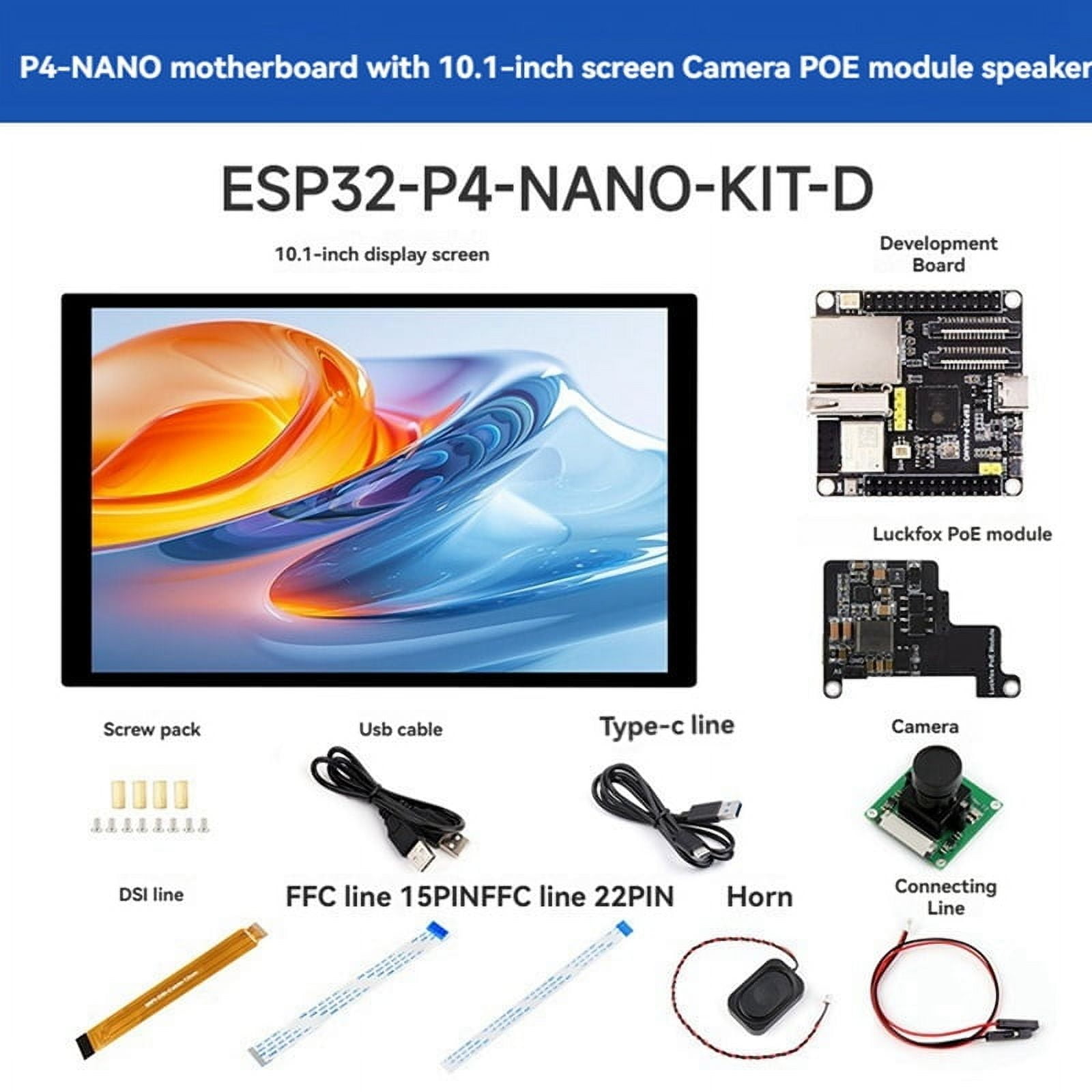 ESP32-P4-NANO Development Board+10.1inch Display Full Kit Dual-Core ...