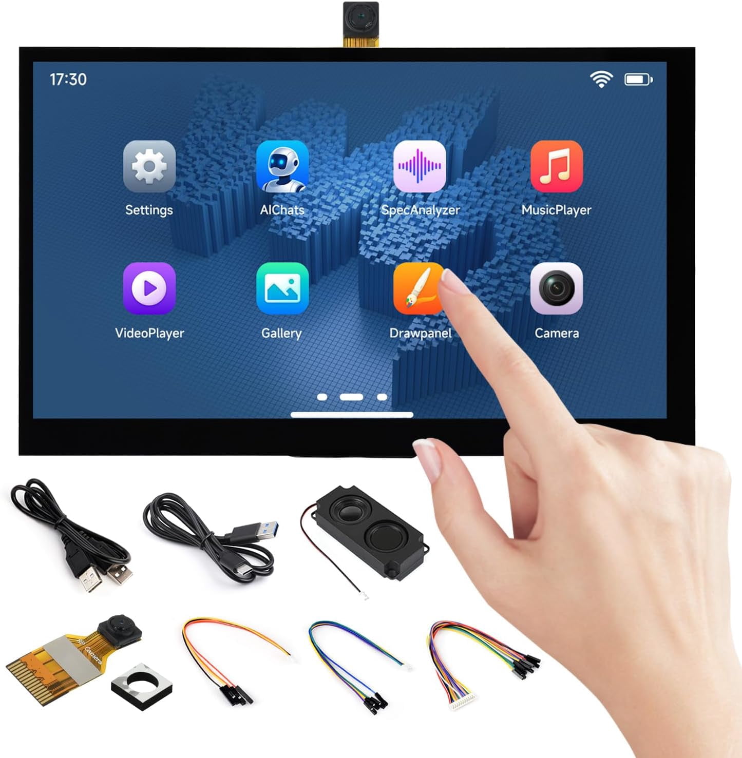 ESP32-P4-WIFI6 7inch 5-Point Touch Display Development Board with OV5647 Camera, Powered by ESP32-P4 and ESP32-C6, 1024 × 600 Resolution, Featuring Wi-Fi 6 and Bluetooth 5 (LE) Support