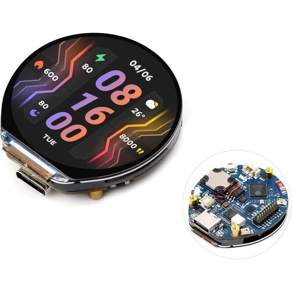 ESP32-S3 1.46inch Round Display Development Board 412412 Resolution 16.7M Color Capacitive Touch IPS Display Panel Onboard Speaker and Microphone