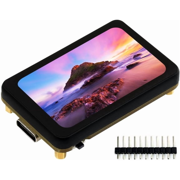 ESP32-S3 1.64inch AMOLED Touch Display Development Board, 280456 Resolution, 16.7M Color, QSPI Interface, Wi-Fi and BLE-5 Support, Onboard 6-Axis IMU, TF Card Slot, USB, UART, I2C, etc.