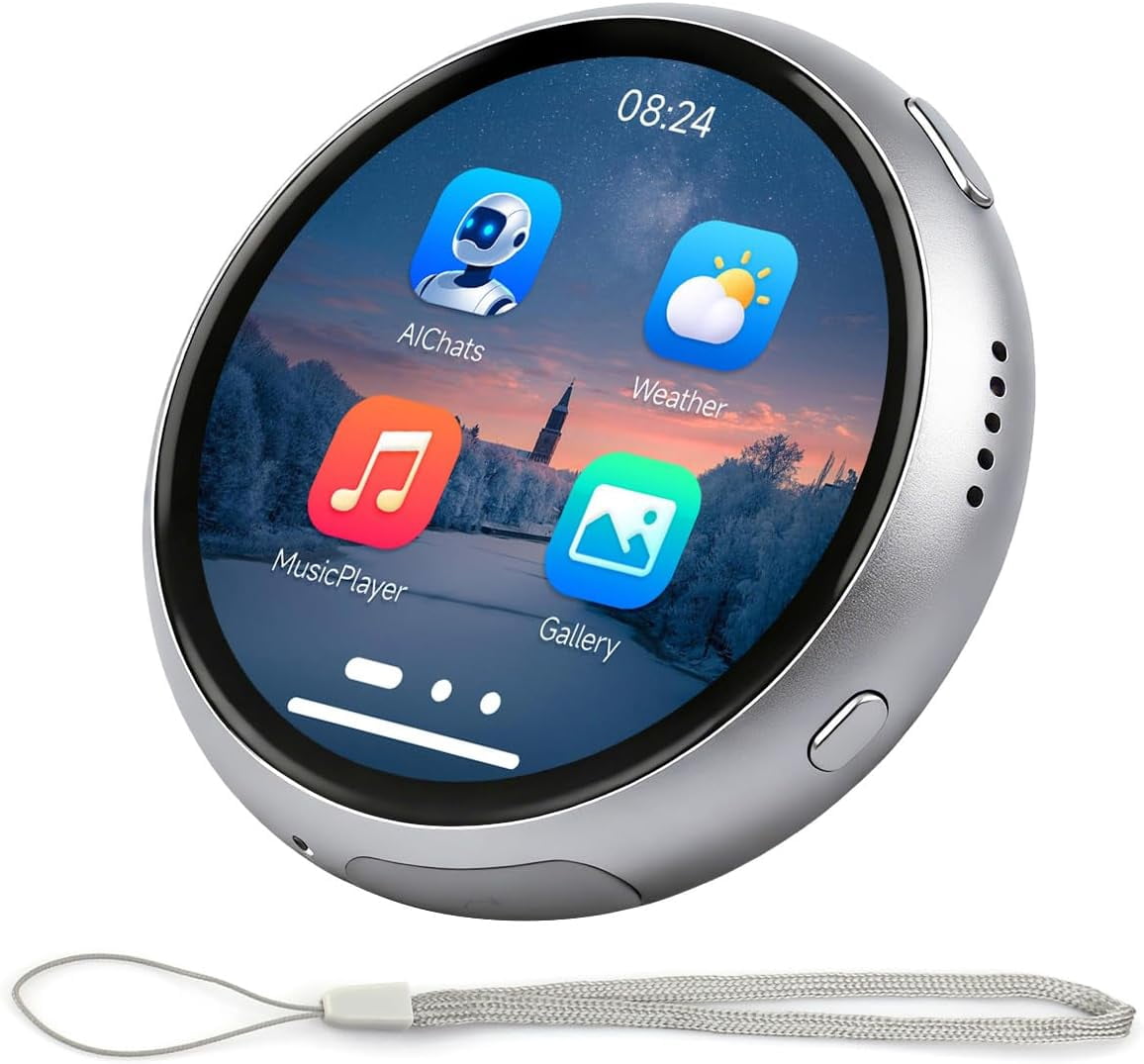 ESP32-S3 1.75inch AMOLED Round Touch Display Development Board, 466 × 466 Resolution, Aluminum Alloy Case, Onboard Dual Microphones Array, Portable Mini Display