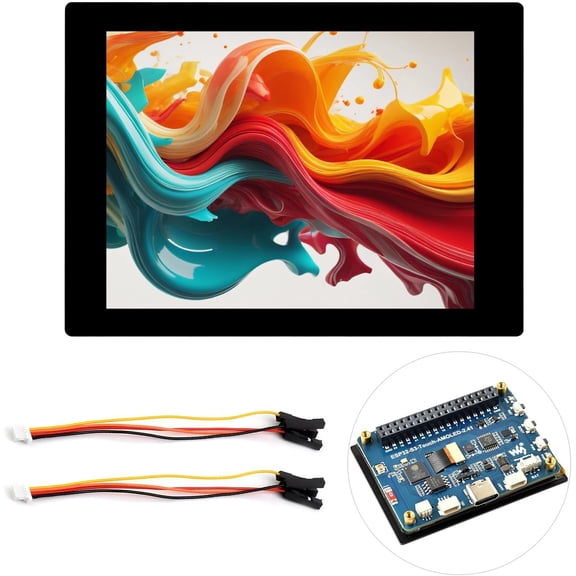 ESP32-S3 2.41inch AMOLED Touch Display Development Board, 600450, 32-bit LX7 Dual-core Processor, Onboard Accelerometer and Gyroscope Sensor, ESP32 with Display, Without Case