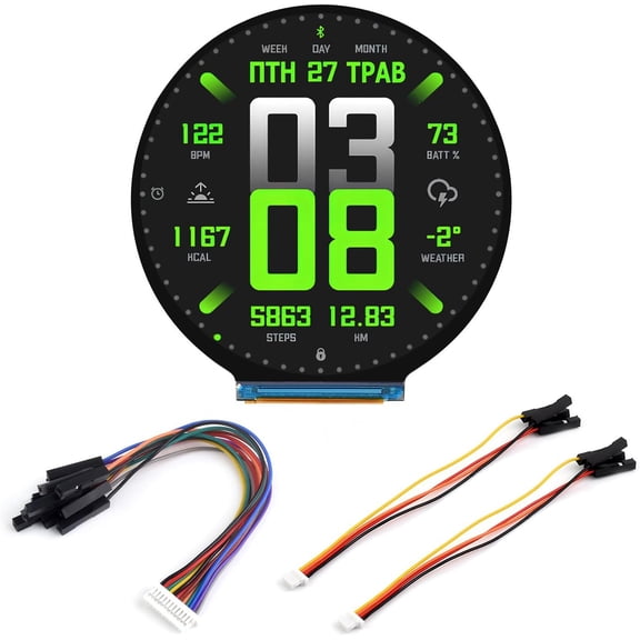 ESP32-S3 2.8inch Round Display Development Board, 480480, 32-bit LX7 Dual-core Processor, Without Touch Function