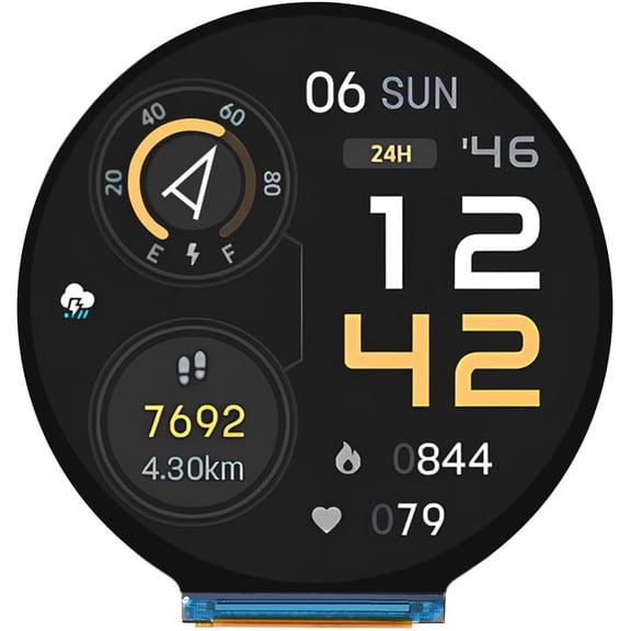 ESP32-S3 2.8inch Round Display Development Board,480480 Resolution 2.8I2C LCD RGB Display Supports GPIO, UART and I2C Interfaces,Supports WiFi & Bluetooth