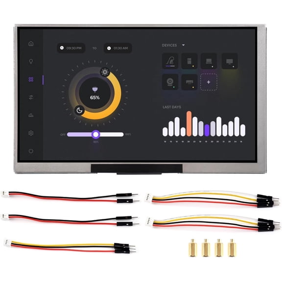 ESP32-S3 7inch LCD Development Board, ESP32 with Display, 1024600, 32-bit LX7 Dual-core Processor, 240MHz Frequency, Supports WiFi & Bluetooth, with Onboard Antenna, No Touch Function