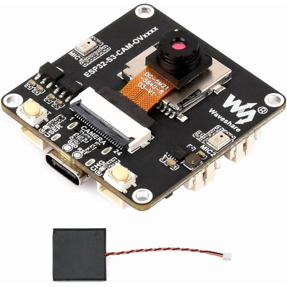 ESP32-S3 AIoT Camera Development Board, Integrated Audio Input and Output Module, Supports Connecting External Display, Image Capture & Recognition and AI Speech Interaction Support, OV5640