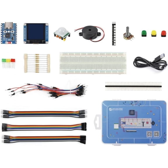 ESP32 S3 C6 Zero Basic Learning Kit with Development Board, Microcontroller IoT Sensor Kit for Arduino MicroPython, Open Source DIY Electronics Starter Kit SKU-33357