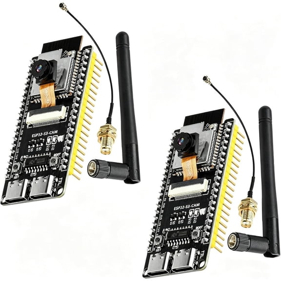 ESP32-S3-CAM Development Board with OV3660 Camera +Antenna, 16MB Flash 8MB PSRAM ESP32-S3 N16R8 Module with Dual USB-C WiFi BT MCU Microcontroller for IoT, MicroPython,DIY Projects and AI Project