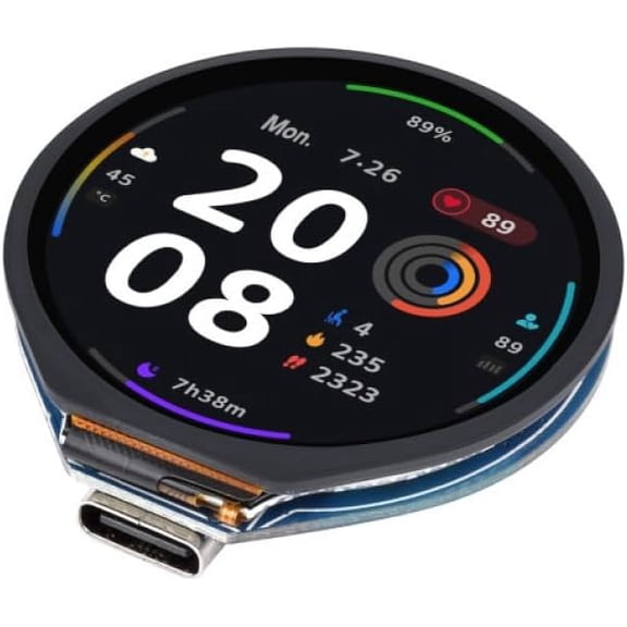 ESP32-S3 Development Board with 1.28 Inch Round Touch LCD Display, Microcontroller Board for IoT Projects with Accelerometer and Gyroscope Sensor SKU-25098