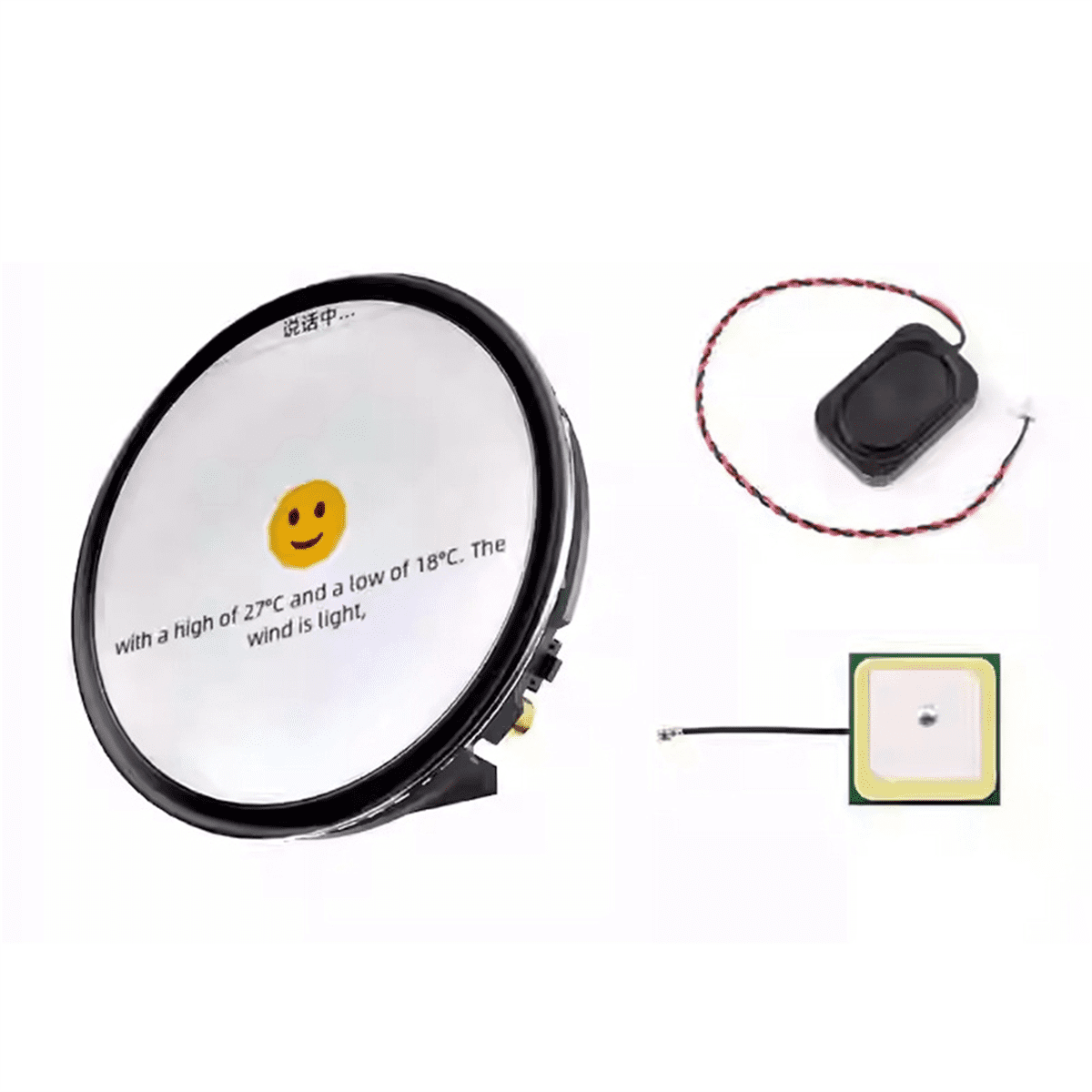 ESP32-S3 Development Board 1.75inch AMOLED Touchscreen with GPS Support XiaoZhi AI Voice Interaction,1 * Touchscreen 1 * Speaker 1 * GNSS Antenna