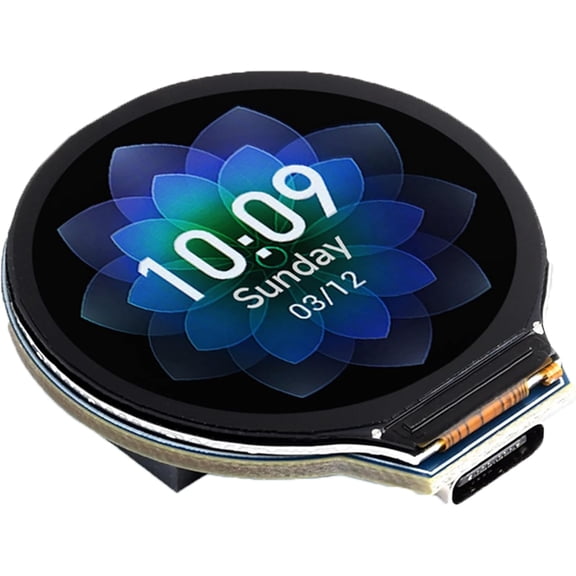ESP32-S3 Development Board, 32-bit LX7 Dual-Core Processor, with 1.28inch IPS Round LCD Display 240240 Resolution Integrates GC9A01 Display Driver Chip, Supports WiFi/Bluetooth,Type-C Connector