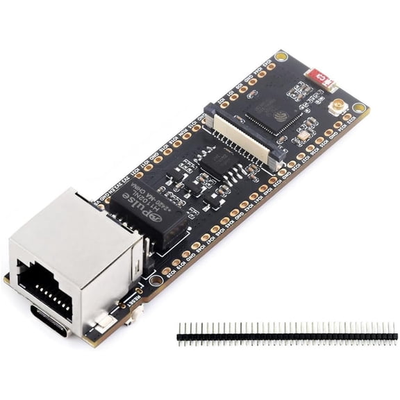 ESP32-S3 Ethernet Dev Board onboard 10/100Mbps RJ45 ETH Port, Camera Interface, USB Type-C Port, TF Card Slot and PoE Module Header, Wi-Fi & Bluetooth Support, 240MHz Dual Core Processor