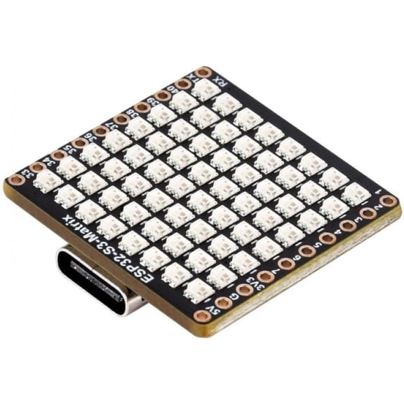 ESP32-S3 Matrix Development Board with 8x8 RGB LED Matrix and 6-Axis Sensor for IoT Projects, Microcontroller Board with Wi-Fi and Ble LE SKU-27119