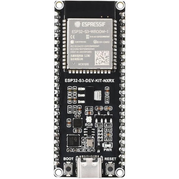 ESP32-S3 Microcontroller, 2.4GHz Wi-Fi Development Board, 240MHz Dual Core Processor, ESP32-S3-WROOM-1 Module, 16MB Flash, with Pre-soldered Header