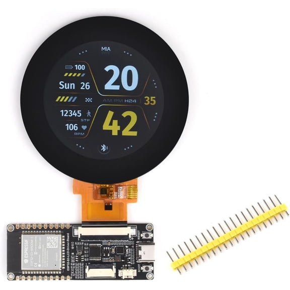 ESP32-S3 RGB LCD Driver Board, Equipped with 32-Bit 240MHz LX7 Dual-Core Processor, 8MB PSRAM and Flash, WiFi & Bluetooth Support, Comes with a 2.1inch RGB Round Touch Display