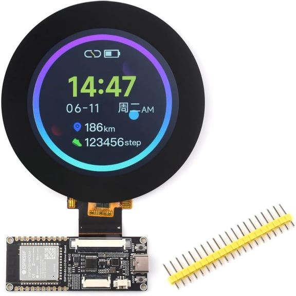 ESP32-S3 RGB LCD Driver Board, Equipped with 32-Bit 240MHz LX7 Dual-Core Processor, 8MB PSRAM and Flash, WiFi & Bluetooth Support, Comes with a 2.8inch RGB Round Touch Display