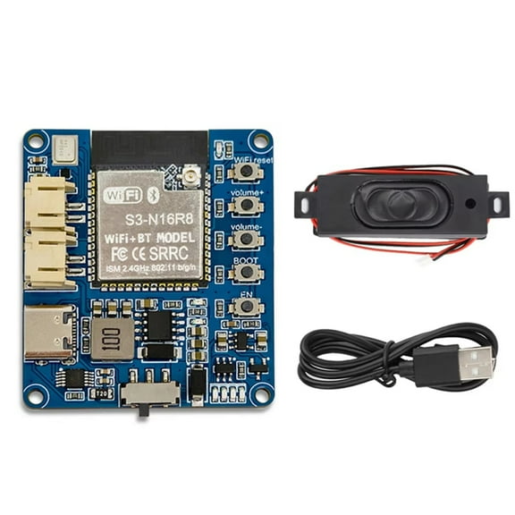 ESP32-S3 Voice Chat Module Xiaozhi AI Artificial Intelligence Development Board Supports Large Model Type-C,1 x Xiaozhi AI Voice Chat Module 1 x Speaker 1 x Type-C Cable