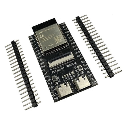 ESP32-S3 WROOM CAM Development Board WiFi Bluetooth Module Onboard ESP32-S3-WROOM-1 N16R8 Module Dual TYPE-C Interface,1X development board 2X pin header,Black