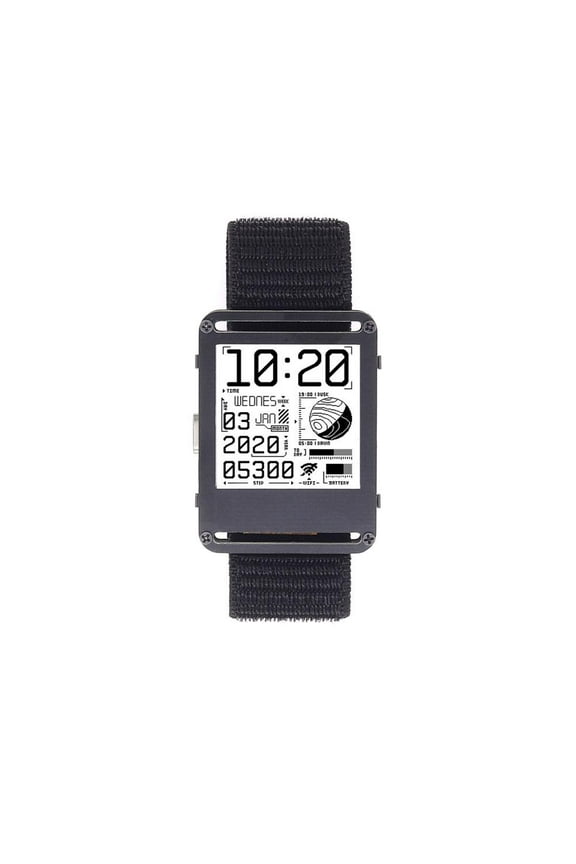 ESP32 Smartwatch, Open Source E-Paper Programmable Watch with Wi-Fi & Bluetooth, 1.54" Display, Real-time Clock, Heart Rate Monitor, Vibration Alarm, USB Programmable