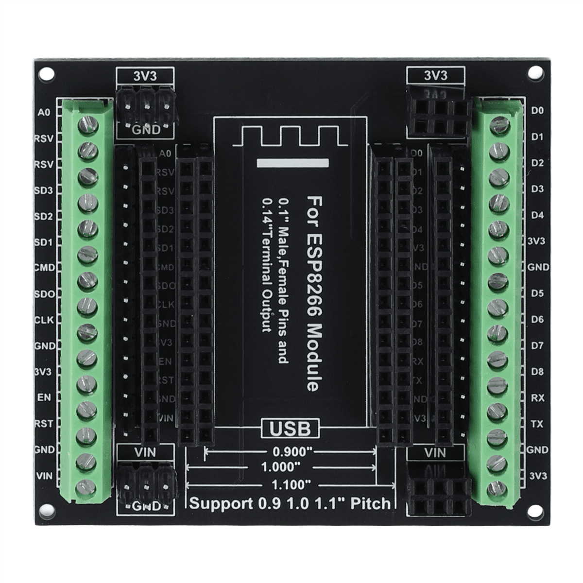 ESP8266 Expansion Board 30Pins GPIO 1 Into 3 Breakout Board Compatible ...