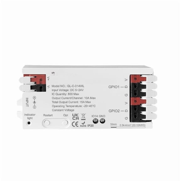 for ESP8266 WLED Digital LED Strip Controller, WiFi RGBW App Control for Alexa, Open Source DIY Module for WS2812B WS2813 SK6812 Addressable Light(White)