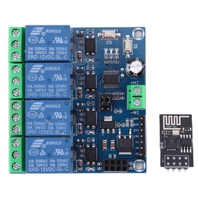 ESP8266 WiFi Relay Module 4 Channel, 5V/12V WiFi Remote Control Relay Board with TCP/IP Protocol for Arduino Smart Home IoT Projects (4S)