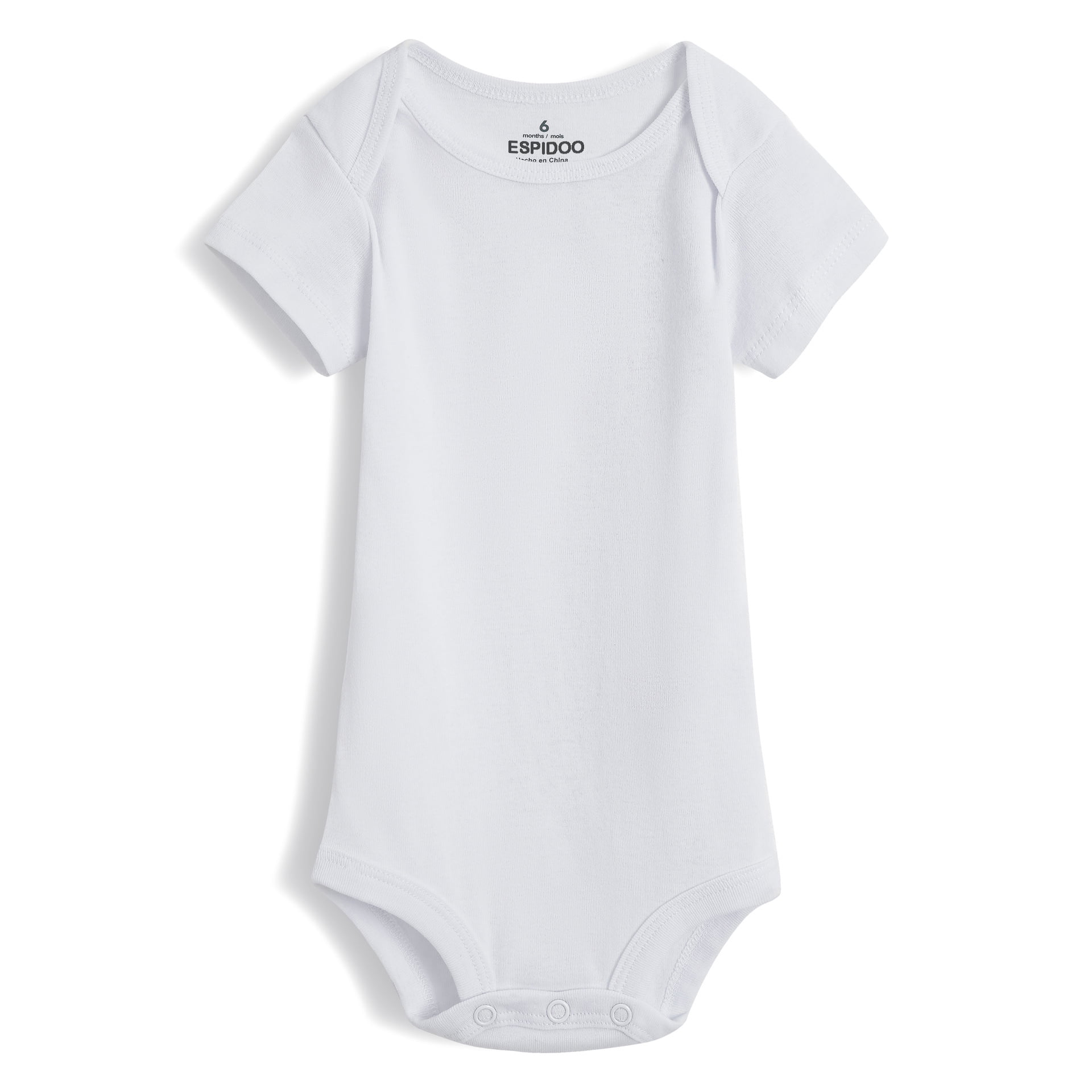 ESPIDOO Infant bodysuit, baby onesie, 100% cotton, short sleeve, snap closure, breathable, ribbed fabric, soft baby clothes, newborn essential, unisex baby clothing, diaper change friendly
